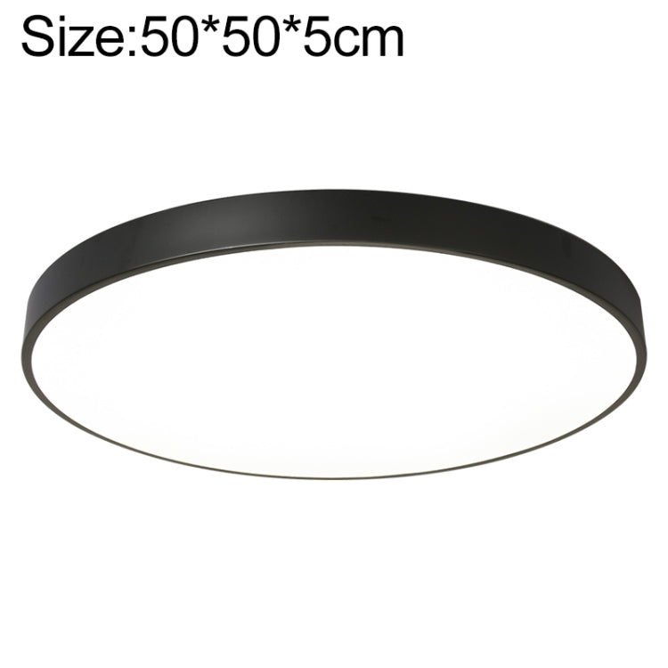 Macaron LED Round Ceiling Lamp, Stepless Dimming, Size:50cm(Black) by buy2fix