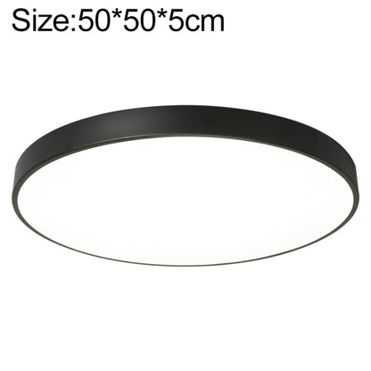 Macaron LED Round Ceiling Lamp, Stepless Dimming, Size:50cm(Black) by buy2fix