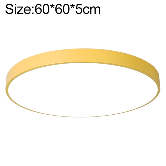 Macaron LED Round Ceiling Lamp, Stepless Dimming, Size:60cm(Yellow)