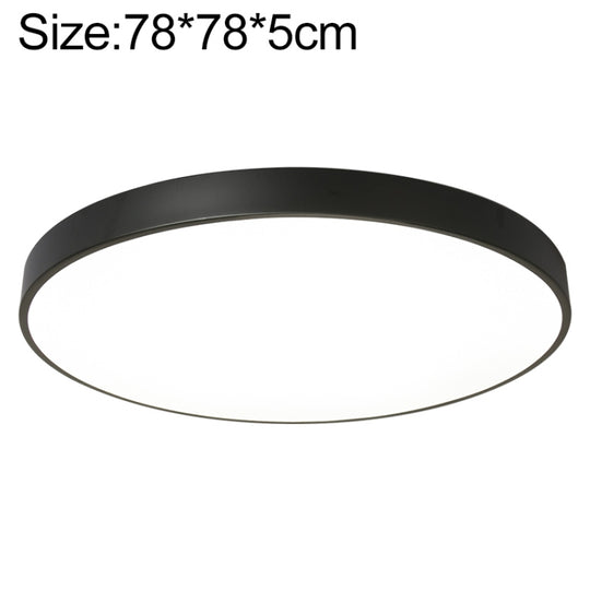 Macaron LED Round Ceiling Lamp, Stepless Dimming, Size:78cm(Black)