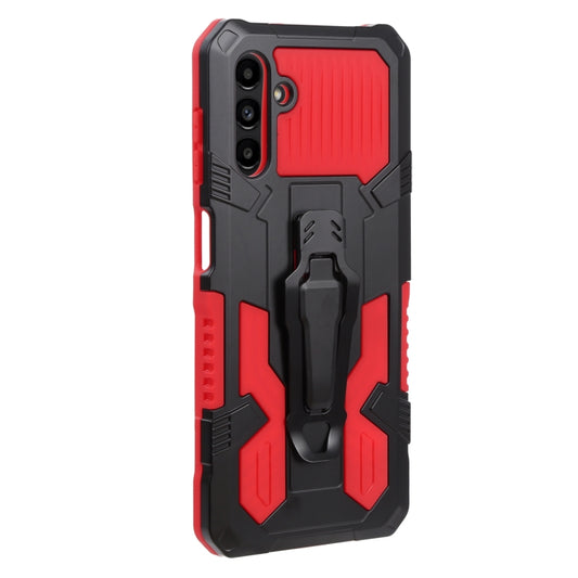 For Samsung Galaxy A13 5G Armor Warrior Shockproof PC + TPU Lanyard Phone Case(Red) by buy2fix