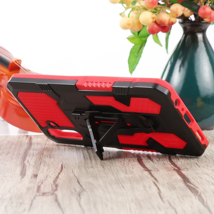 For Samsung Galaxy A13 5G Armor Warrior Shockproof PC + TPU Lanyard Phone Case(Red) by buy2fix