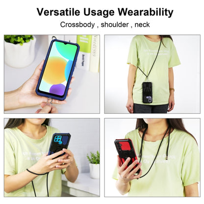 For Samsung Galaxy A13 5G Armor Warrior Shockproof PC + TPU Lanyard Phone Case(Red) by buy2fix