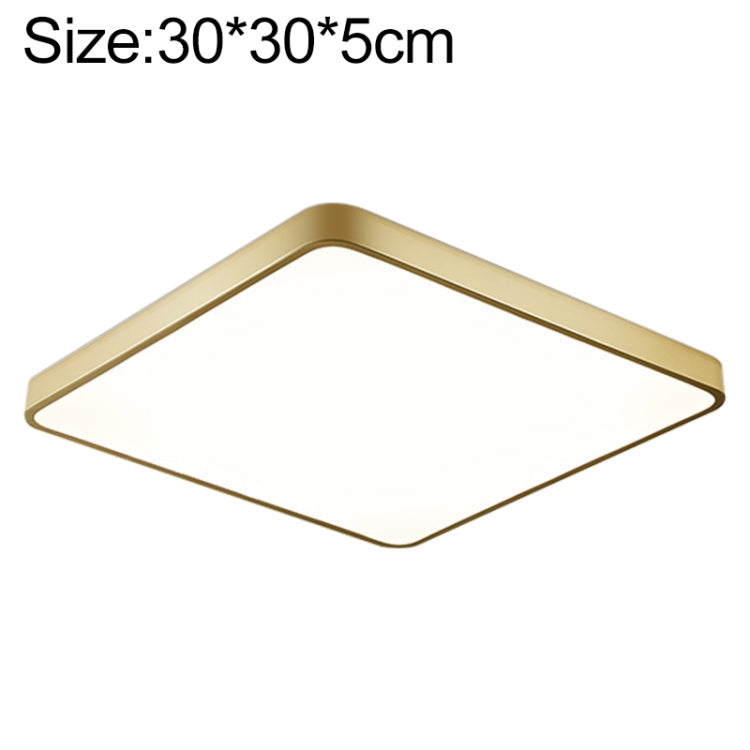 Macaron LED Square Ceiling Lamp, Stepless Dimming, Size:30cm(Gold) by buy2fix