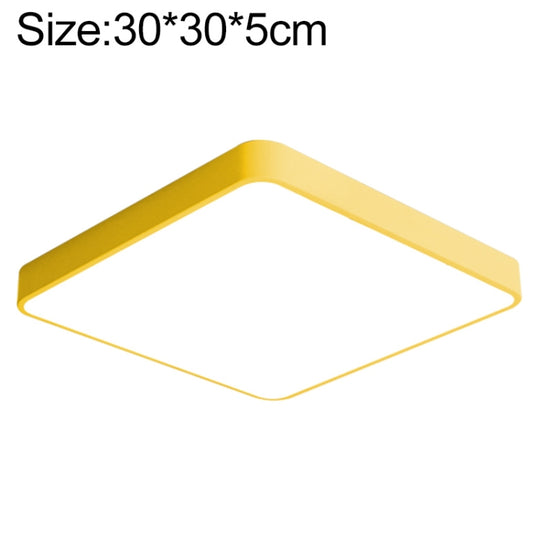 Macaron LED Square Ceiling Lamp, Stepless Dimming, Size:30cm(Yellow)
