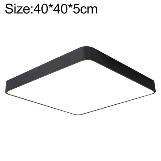 Macaron LED Square Ceiling Lamp, Stepless Dimming, Size:40cm(Black)