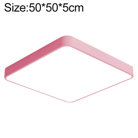 Macaron LED Square Ceiling Lamp, Stepless Dimming, Size:50cm(Pink)