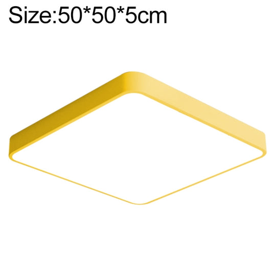 Macaron LED Square Ceiling Lamp, Stepless Dimming, Size:50cm(Yellow)