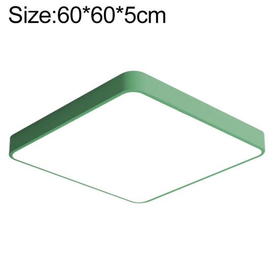 Macaron LED Square Ceiling Lamp, Stepless Dimming, Size:60cm(Green)