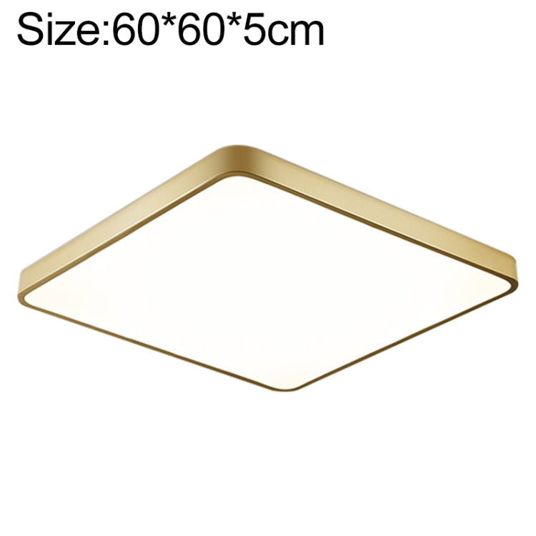 Macaron LED Square Ceiling Lamp, Stepless Dimming, Size:60cm(Gold) by buy2fix