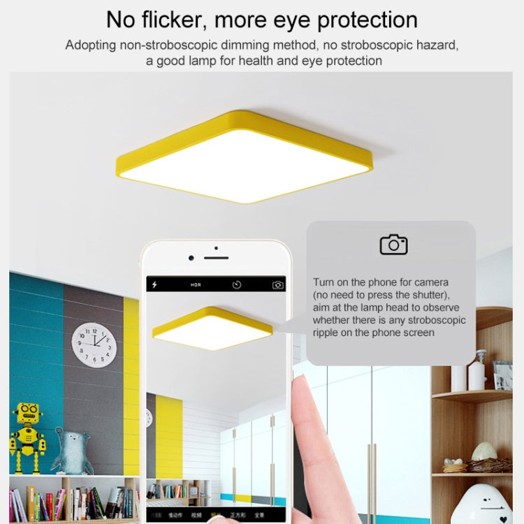 Macaron LED Square Ceiling Lamp, Stepless Dimming, Size:60cm(Yellow) by buy2fix