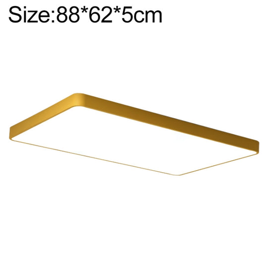 Macaron LED Rectangle Ceiling Lamp, Stepless Dimming, Size:88x62cm(Gold)