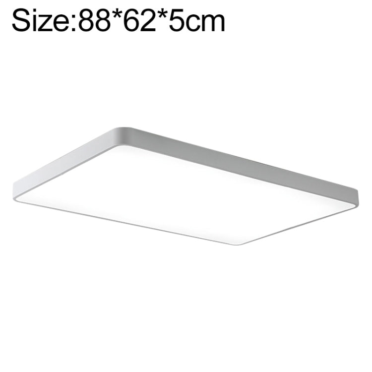 Macaron LED Rectangle Ceiling Lamp, Stepless Dimming, Size:88x62cm(White) by buy2fix