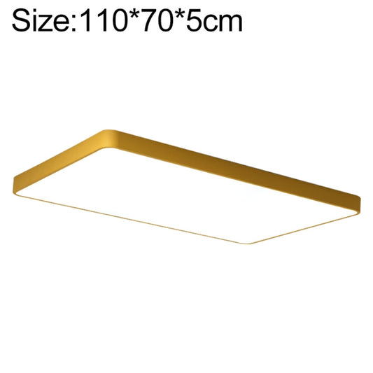 Macaron LED Rectangle Ceiling Lamp, Stepless Dimming, Size:110x70cm(Gold) - Celling Lights & Chandeliers by buy2fix | Online Shopping UK | buy2fix