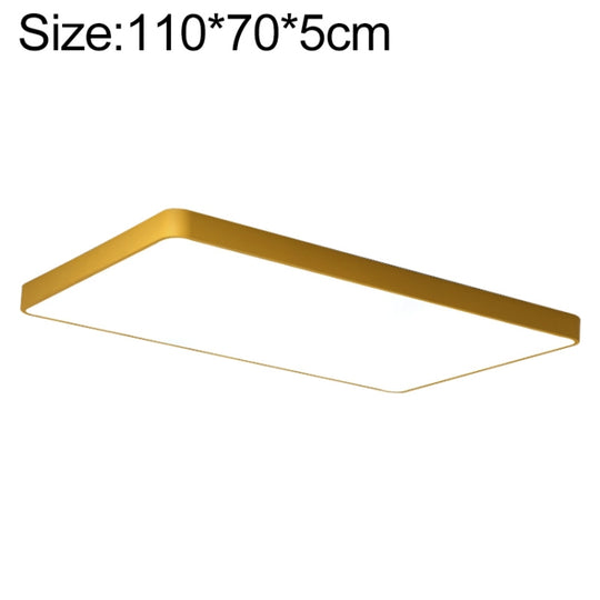 Macaron LED Rectangle Ceiling Lamp, Stepless Dimming, Size:110x70cm(Gold)