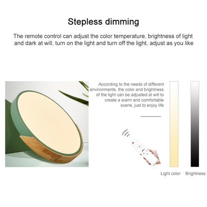 Wood Macaron LED Round Ceiling Lamp, Stepless Dimming, Size:30cm(White) by buy2fix