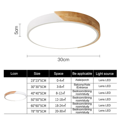 Wood Macaron LED Round Ceiling Lamp, Stepless Dimming, Size:50cm(Gold) by buy2fix