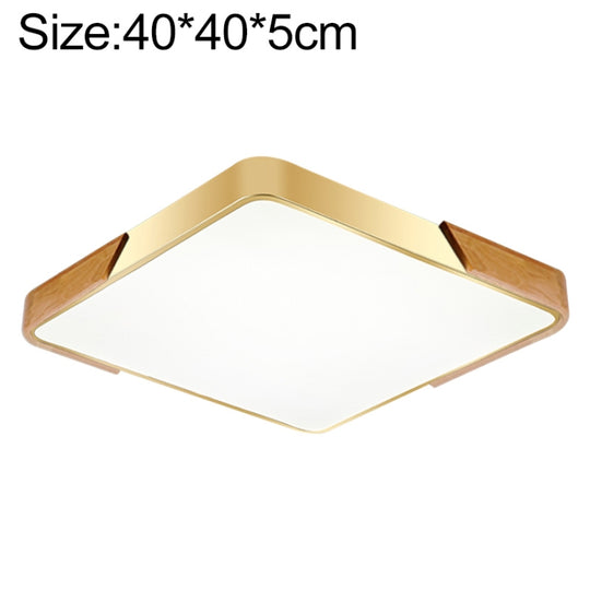 Wood Macaron LED Square Ceiling Lamp, Stepless Dimming, Size:40cm(Gold)