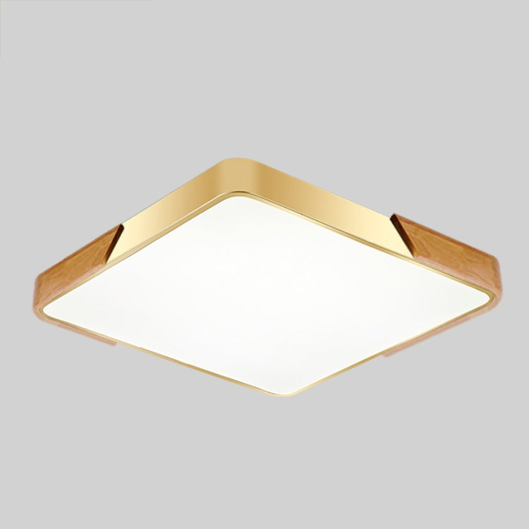 Wood Macaron LED Square Ceiling Lamp, Stepless Dimming, Size:50cm(Gold) - Celling Lights & Chandeliers by buy2fix | Online Shopping UK | buy2fix