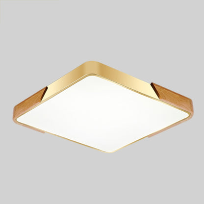 Wood Macaron LED Square Ceiling Lamp, Stepless Dimming, Size:50cm(Gold) - Celling Lights & Chandeliers by buy2fix | Online Shopping UK | buy2fix