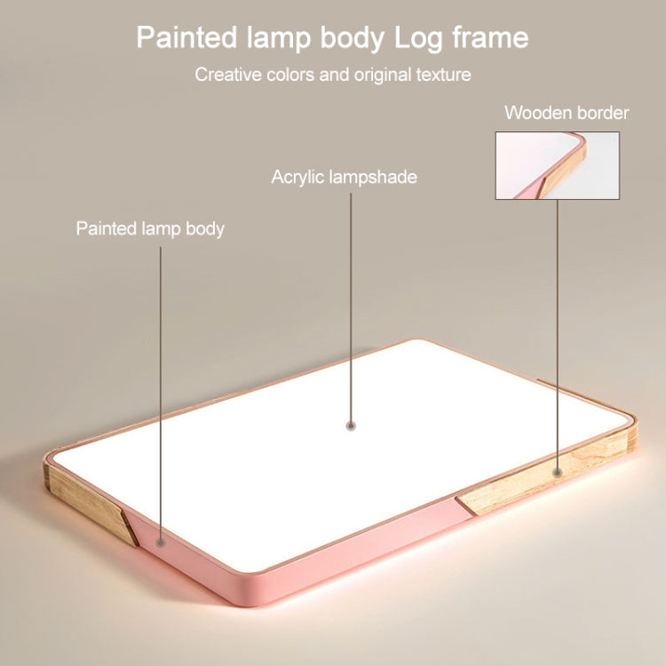 Wood Macaron LED Square Ceiling Lamp, Stepless Dimming, Size:50cm(Gold) - Celling Lights & Chandeliers by buy2fix | Online Shopping UK | buy2fix