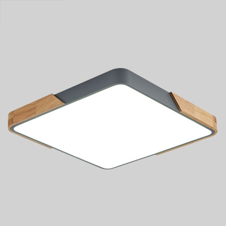 Wood Macaron LED Square Ceiling Lamp, Stepless Dimming, Size:60cm(Grey) - Celling Lights & Chandeliers by buy2fix | Online Shopping UK | buy2fix