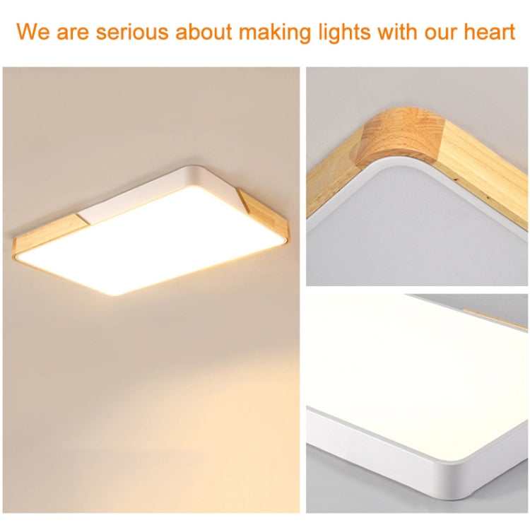 Wood Macaron LED Square Ceiling Lamp, Stepless Dimming, Size:60cm(Pink) - Celling Lights & Chandeliers by buy2fix | Online Shopping UK | buy2fix