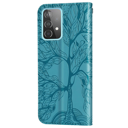 For Samsung Galaxy A53 5G Life of Tree Embossing Leather Phone Case(Blue) - Galaxy Phone Cases by buy2fix | Online Shopping UK | buy2fix
