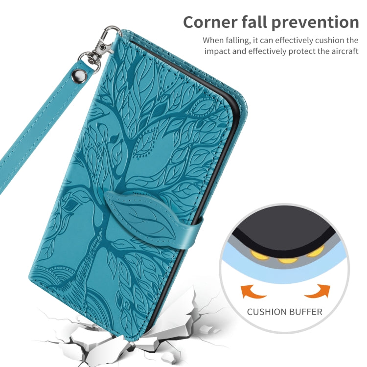 For Samsung Galaxy A53 5G Life of Tree Embossing Leather Phone Case(Blue) - Galaxy Phone Cases by buy2fix | Online Shopping UK | buy2fix