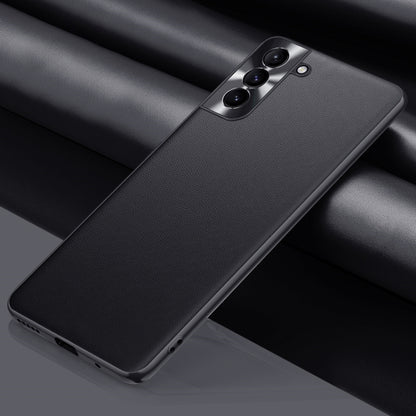 For Samsung Galaxy S22 5G Plain Skin Leather Phone Case(Black) - Galaxy S22 5G Cases by buy2fix | Online Shopping UK | buy2fix