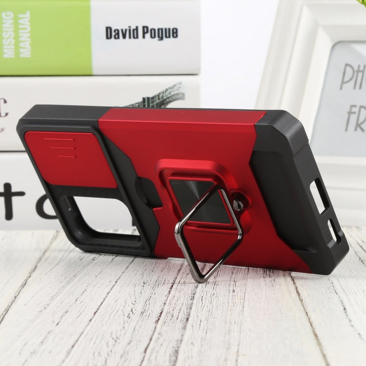 For Xiaomi Redmi Note 11 Pro 5G / 4G International Version Sliding Camera Cover Design PC + TPU Shockproof Phone Case(Red) by buy2fix