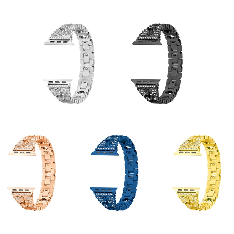 Stainless Steel Watch Band For Apple Watch Series 9&8&7 41mm / SE 3&SE 2&6&SE&5&4 40mm / 3&2&1 38mm(Rose Gold) by buy2fix