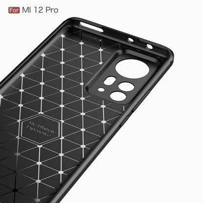 For Xiaomi 12 Pro 5G Brushed Texture Carbon Fiber TPU Phone Case(Black) by buy2fix