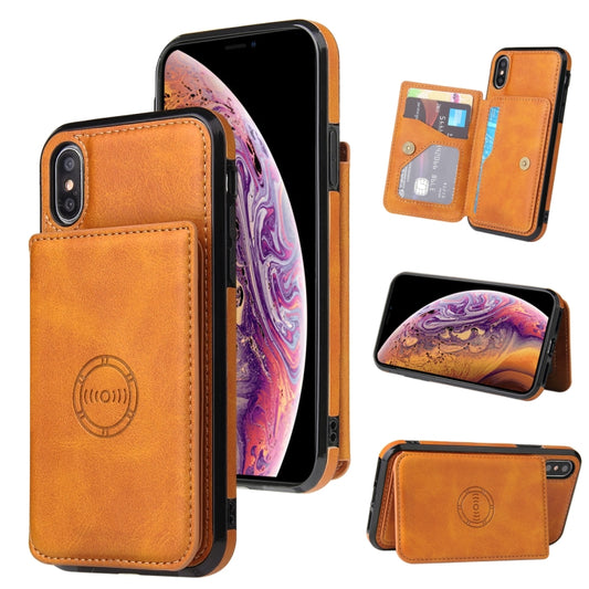 For iPhone XR Calf Texture Magnetic Case(Brown) - More iPhone Cases by buy2fix | Online Shopping UK | buy2fix