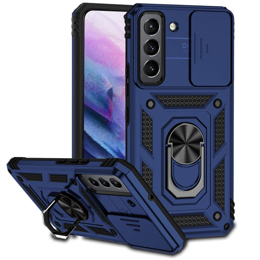 For Samsung Galaxy S22+ 5G Sliding Camshield Holder Phone Case(Blue) - Galaxy S22+ 5G Cases by buy2fix | Online Shopping UK | buy2fix