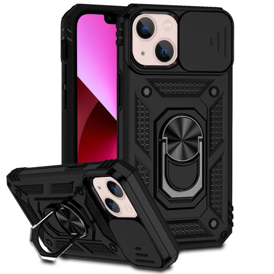 For iPhone 13 mini Sliding Camshield Holder Phone Case (Black) - iPhone 13 mini Cases by buy2fix | Online Shopping UK | buy2fix