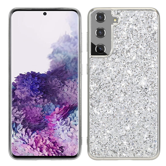 Pour Samsung Galaxy S22 + 5G Étui de protection en TPU antichoc en poudre de paillettes (argent)