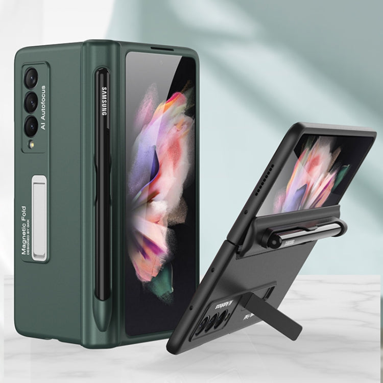 For Samsung Galaxy Z Fold3 5G GKK Magnetic Full Coverage Phone Flip Case with Pen Slot(Silver) - Galaxy Phone Cases by GKK | Online Shopping UK | buy2fix