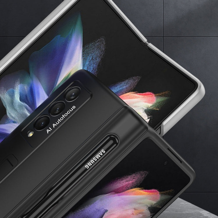 For Samsung Galaxy Z Fold3 5G GKK Magnetic Full Coverage Phone Flip Case with Pen Slot(Silver) - Galaxy Phone Cases by GKK | Online Shopping UK | buy2fix