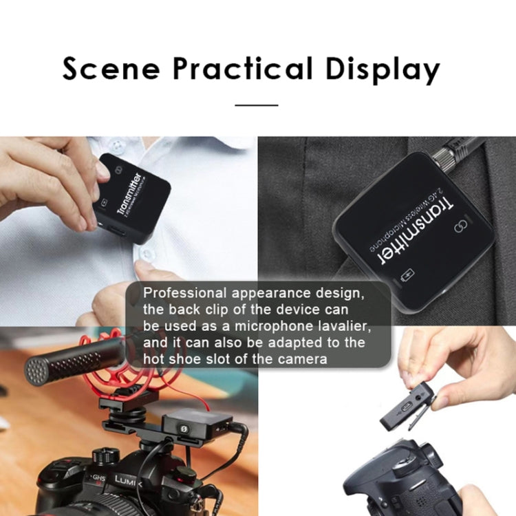 AY123 2.4G Wireless Lavalier Microphone with Digital Display(Black) - Microphone by buy2fix | Online Shopping UK | buy2fix