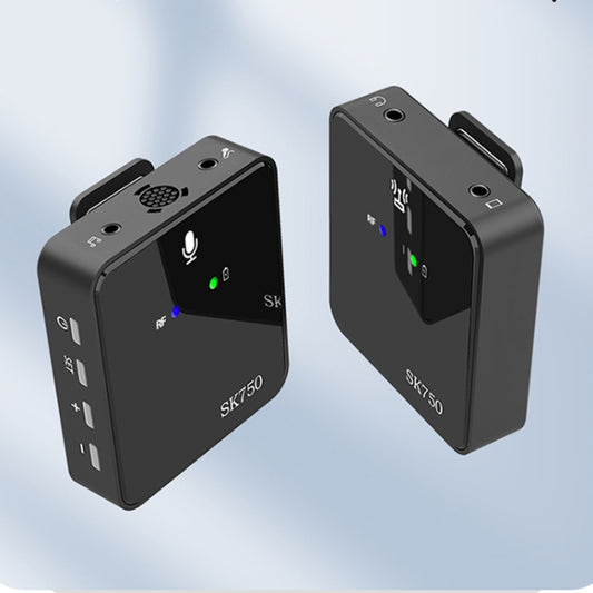 SK750 Type-C Charging One for One Wireless Lavalier Mini Microphone(Black) - Microphone by buy2fix | Online Shopping UK | buy2fix