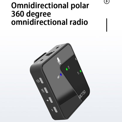 SK750 Type-C Charging One for One Wireless Lavalier Mini Microphone(Black) - Microphone by buy2fix | Online Shopping UK | buy2fix