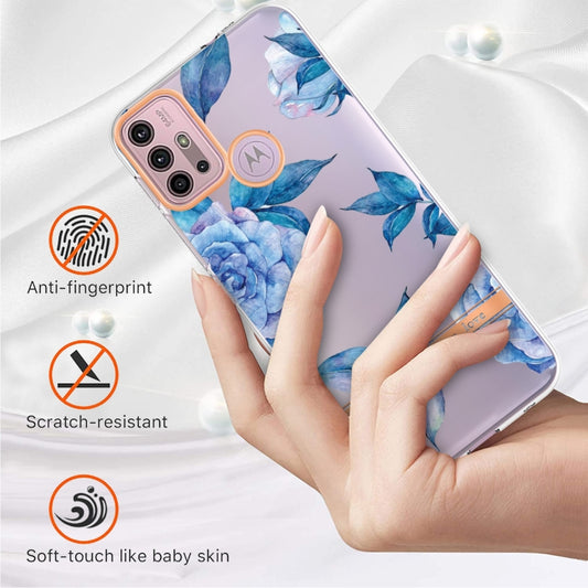 For Motorola Moto G30 / G20 / G10 / G10 Power Flowers and Plants Series IMD TPU Phone Case(Orchid Peony) - Motorola Cases by buy2fix | Online Shopping UK | buy2fix