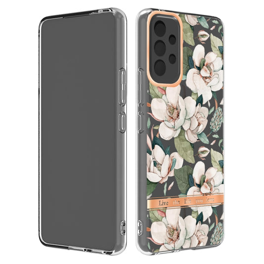 For Samsung Galaxy A53 5G Flowers and Plants Series IMD TPU Phone Case(Green Gardenia) - Galaxy Phone Cases by buy2fix | Online Shopping UK | buy2fix