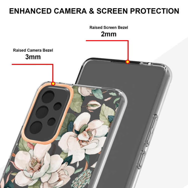 For Samsung Galaxy A53 5G Flowers and Plants Series IMD TPU Phone Case(Green Gardenia) - Galaxy Phone Cases by buy2fix | Online Shopping UK | buy2fix