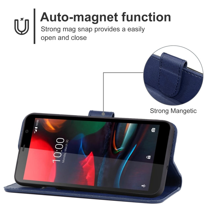 Leather Phone Case For Vodafone Smart E11(Blue) - More Brand by buy2fix | Online Shopping UK | buy2fix