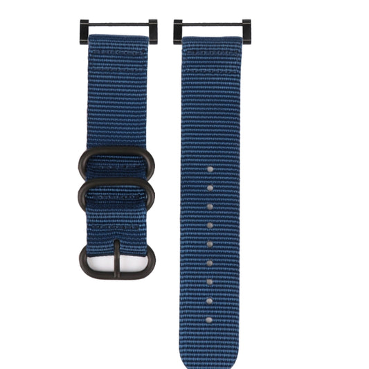 For Suunto CORE Three-ring Steel Buckle Nylon Watch Band(Midnight Blue) -  by buy2fix | Online Shopping UK | buy2fix