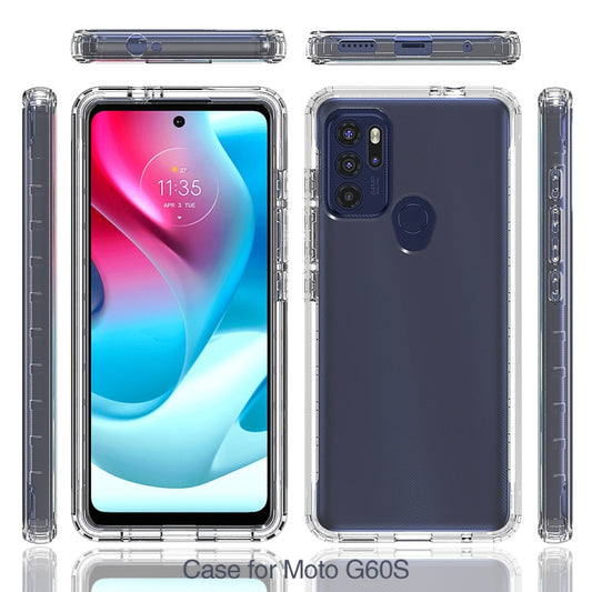 For Motorola Moto G60S High Transparency Two-color Gradual Change Phone Case(Purple) - Motorola Cases by buy2fix | Online Shopping UK | buy2fix