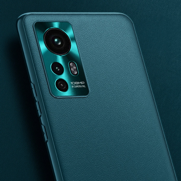 For Xiaomi 12 Pro 5G Plain Skin Leather Phone Case(Green) by buy2fix