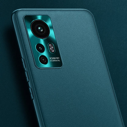 For Xiaomi 12 Pro 5G Plain Skin Leather Phone Case(Green) by buy2fix